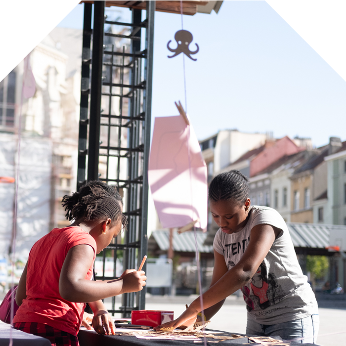 Co-creation workshop on a city square in Brussels